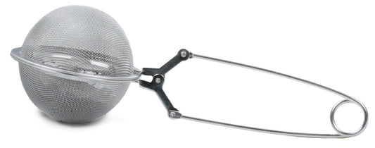 RSVP International Endurance Collection Loose Tea Infuser Spoon, 18/8 Stainless Steel, Dishwasher Safe, 6-1/2", Large Mesh, 2.5" Diameter