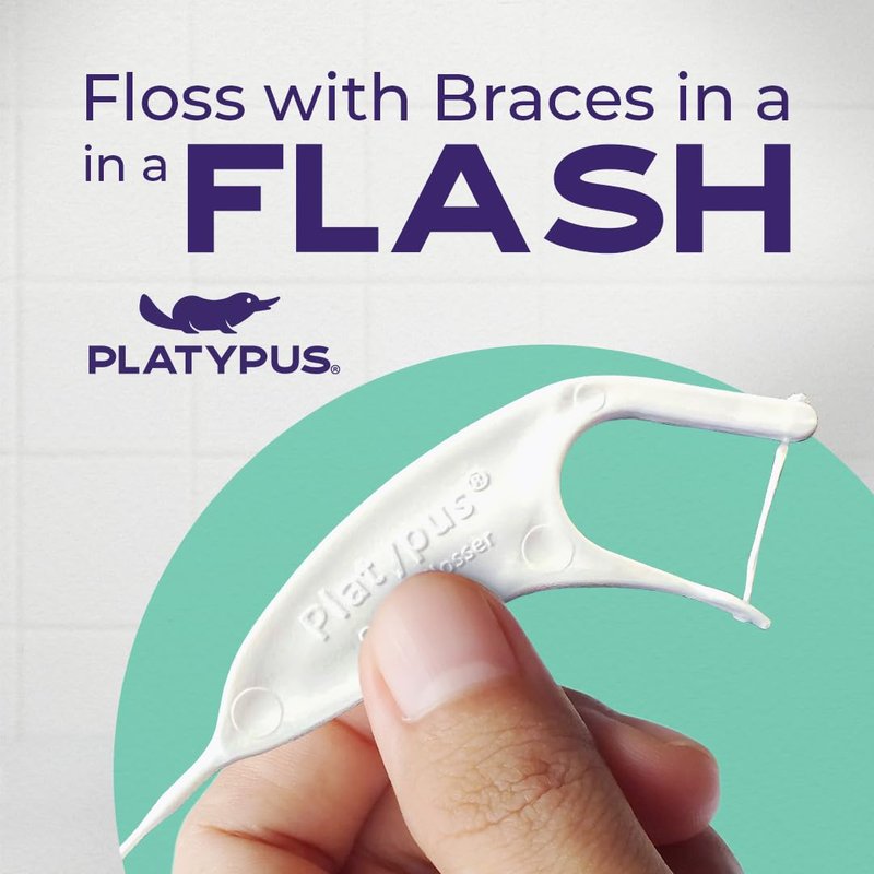 Platypus Orthodontic Flossers for Braces, 30 Count (Pack of 5), Ortho Picks for Adults & Kids, Fits Under Arch Wire, Non-Damaging, Encourage Flossing Habits