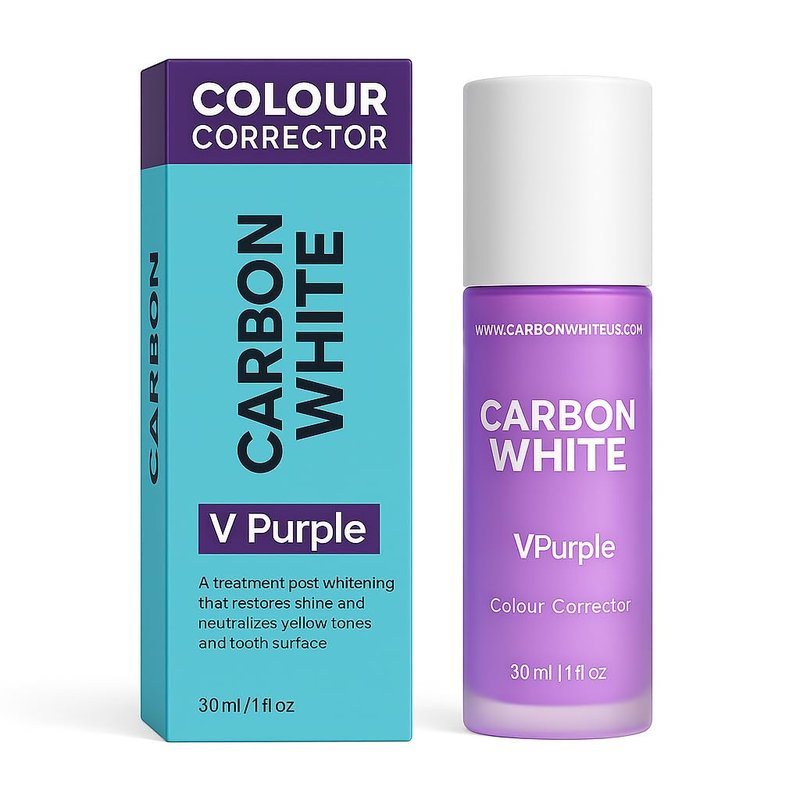 Carbon White VPurple Colour Corrector – Purple Toothpaste for Teeth Whitening, Yellow Stain Concealer, Instant Brightening, Peroxide-Free, Safe for Daily Use – 30ml