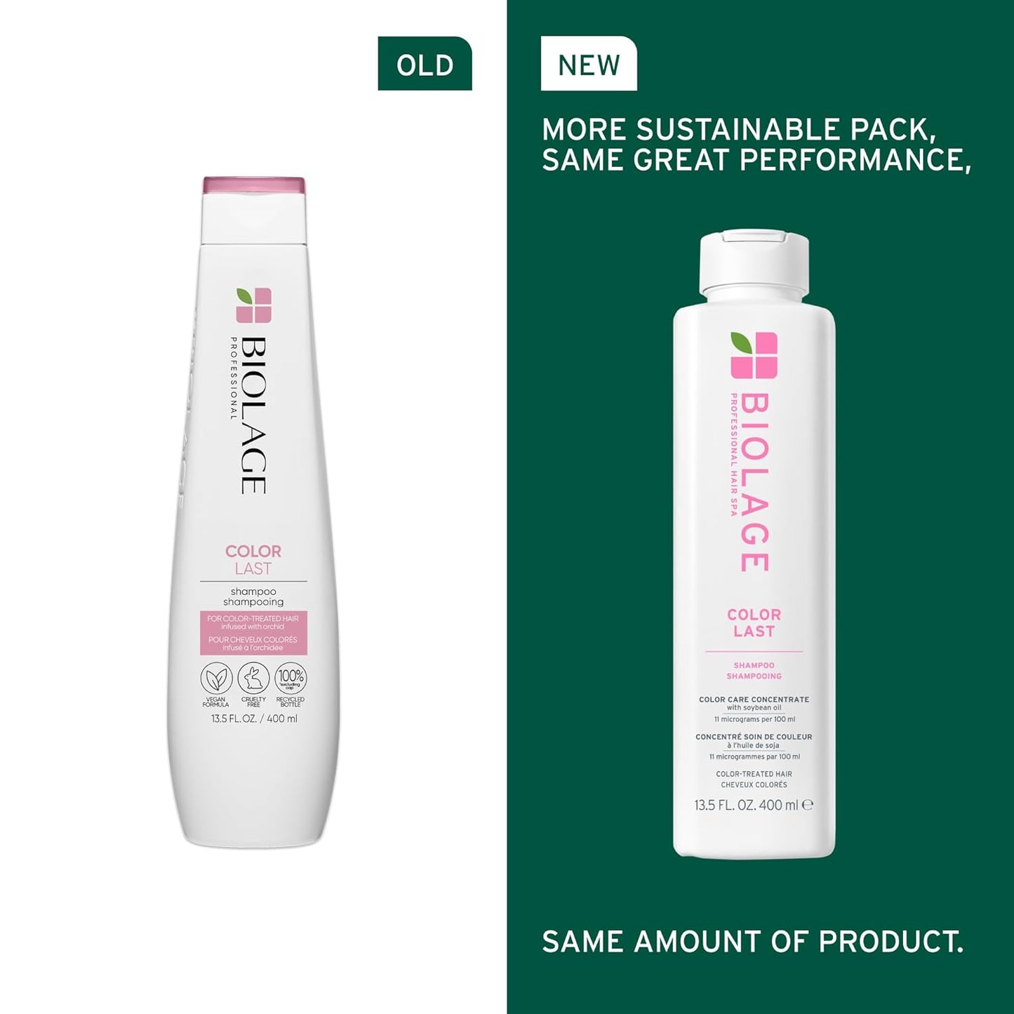 Biolage Color Last Shampoo - For Color-Treated Hair, Nourishes, Strengthens, Hydrates, Soybean Oil & Stearic Acid, Paraben & Mineral Oil-Free, Vegan, Packaging May Vary