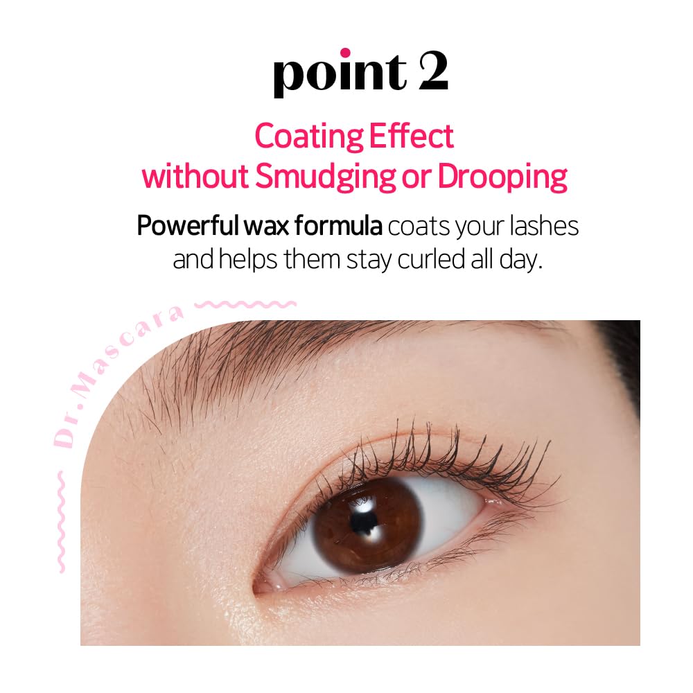ETUDE Dr. Mascara Fixer For Perfect Lash, Korean Mascara Fixer, All-Day Curl Hold, Volumizing, Smudge-Proof, Korean Makeup, Beauty, Transparent (0.203 Fl Oz)