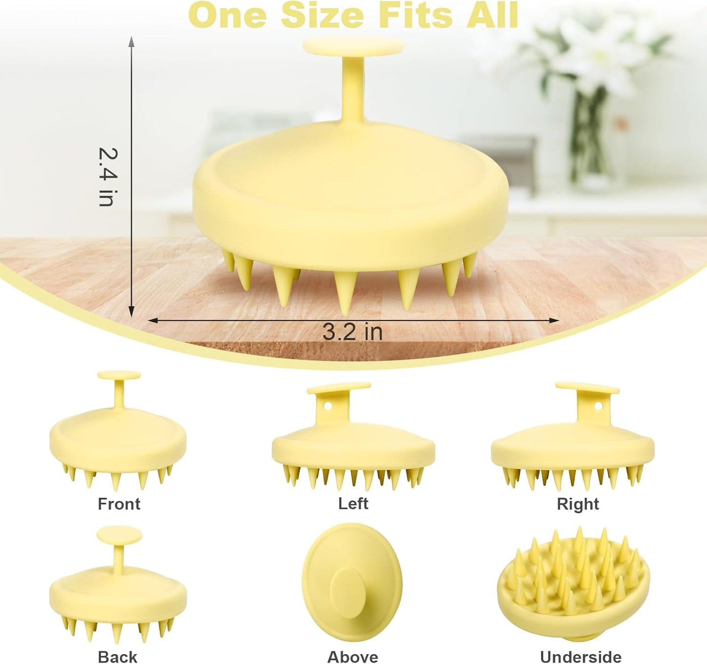 Silicone Scalp Massager, Scalp Scrubber for Hair Growth with Soft Bristles, Scalp Exfoliator Brush Dandruff Removal Shampoo Brush for Wet Dry Scalp Care (Mint Green)