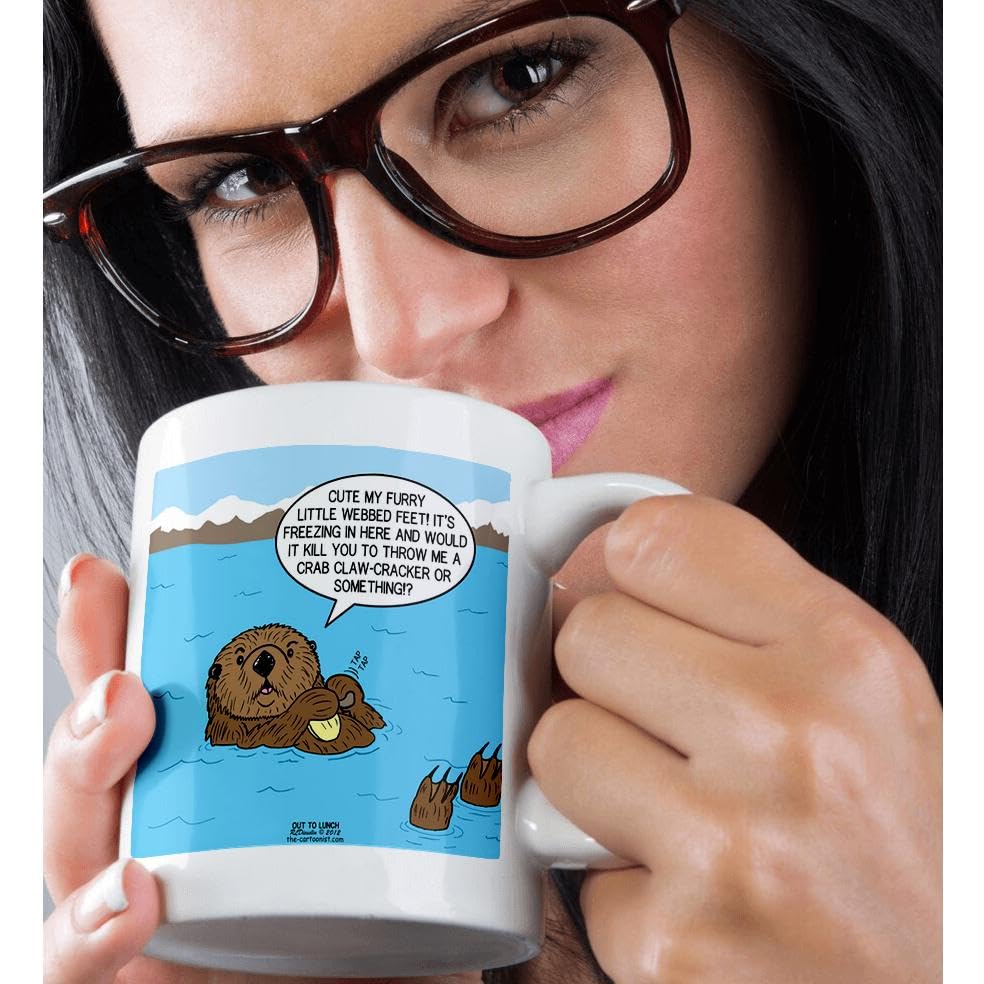 3dRose mug_61674_3 "Sea Otter Sour Grapes" Magic Transforming Mug, 11 oz, Multicolor