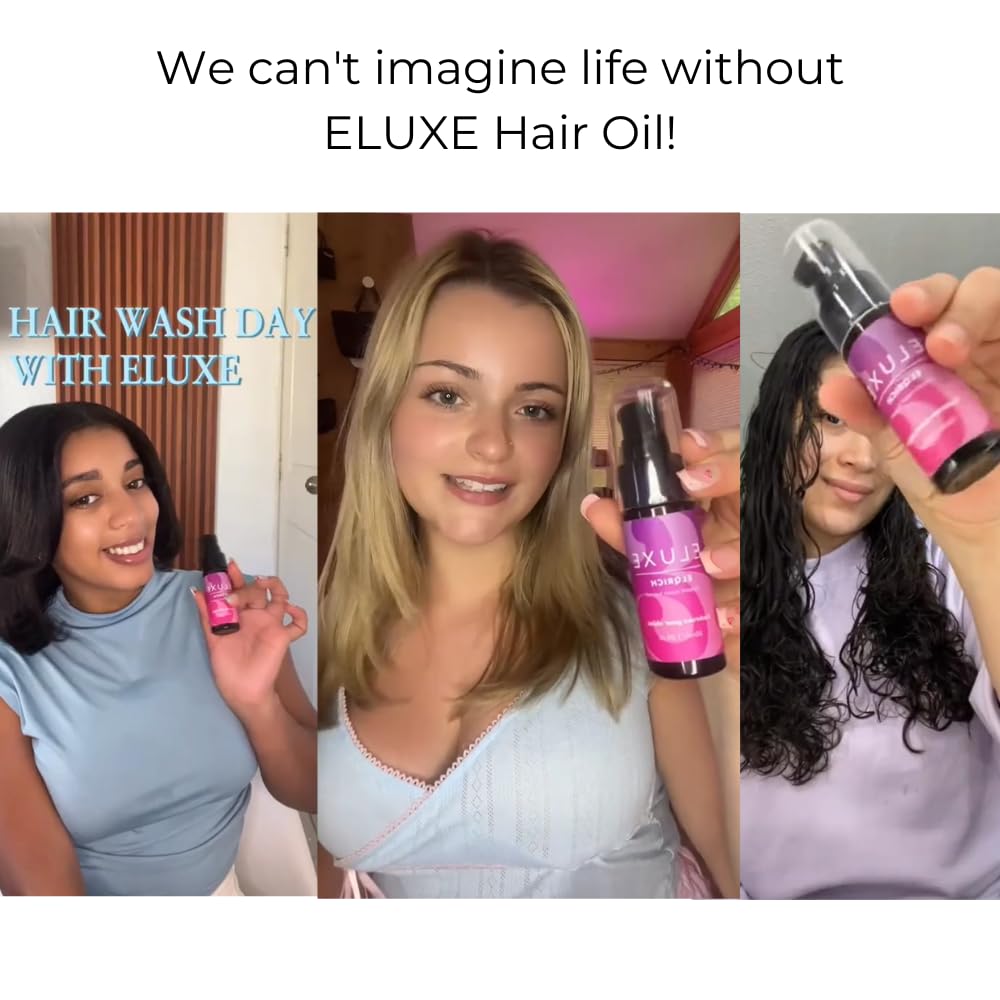 ELUXE Hair Oil | Smooth & Moisturize | Fight Frizziness | Add Deep Hydrating for Damaged Hair | Coats your hair and locks in moisture | Sulfate and Paraben-Free | 1 fl oz (Pack of 1)