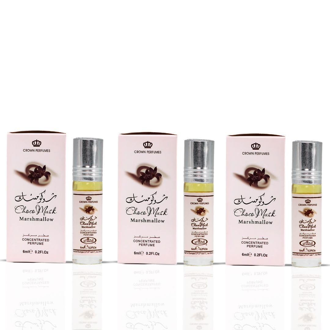 Al-Rehab Choco Musk Marshmallow Perfume Oil Roll-On - 6ml (0.2 oz) | Gourmand Fragrance with Strawberry, Marshmallow & Cocoa | Sweet, Fluffy & Addictive | Arabian Dessert Scent for Women