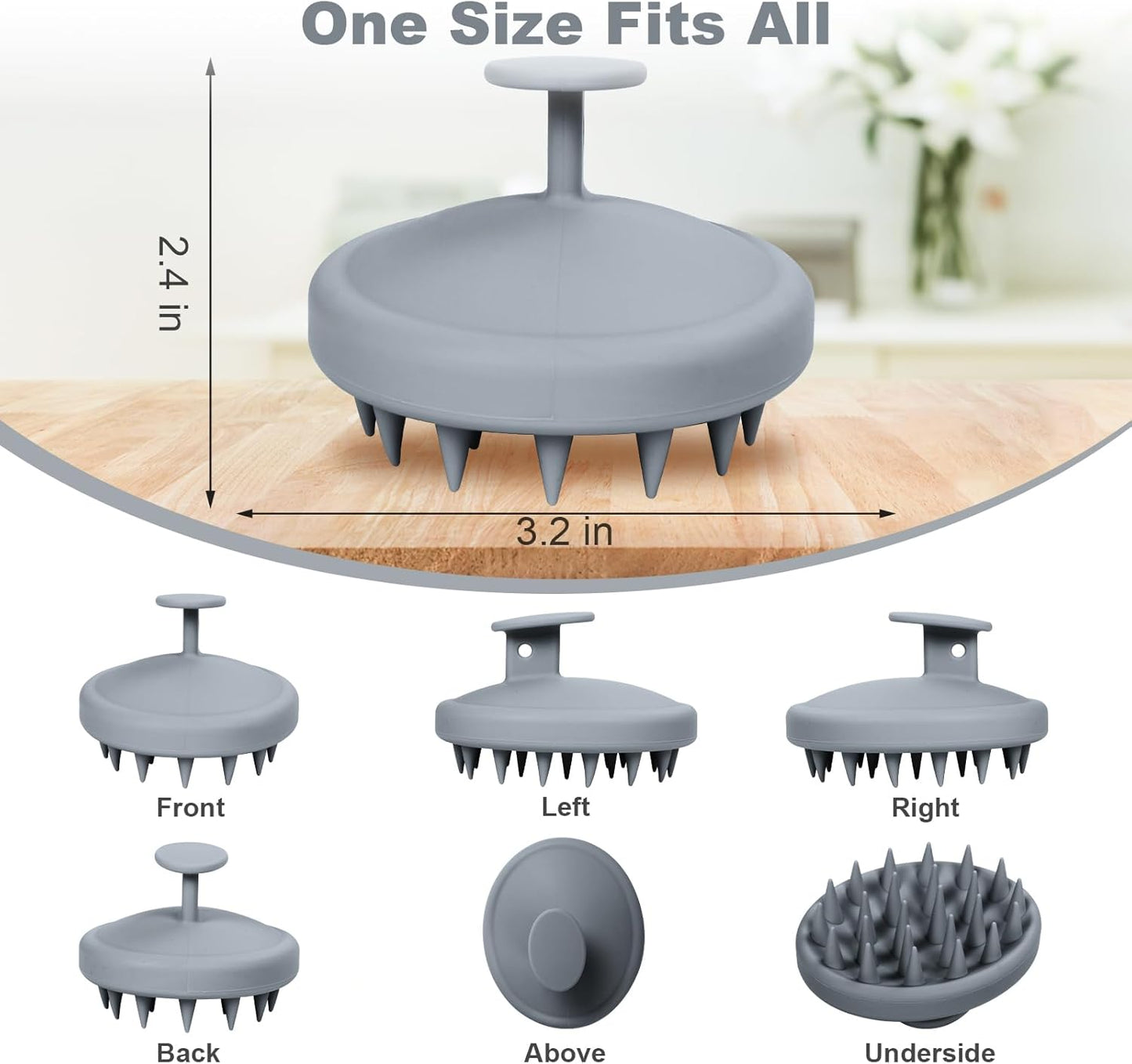 Silicone Scalp Massager, Scalp Scrubber for Hair Growth with Soft Bristles, Scalp Exfoliator Brush Dandruff Removal Shampoo Brush for Wet Dry Scalp Care (Mint Green)