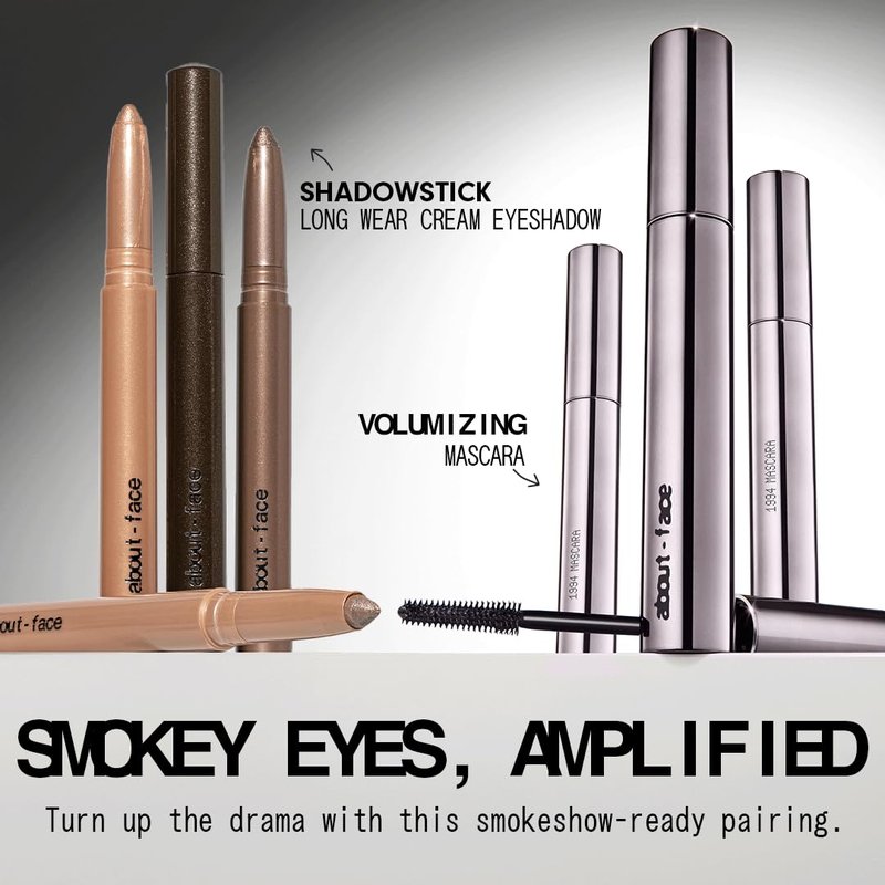 about-face Volumizing Mascara – Jet Black | Clean, Vegan, Cruelty-Free | Amplifies, Lengthens & Lifts Lashes | Smudge-Proof, Flake-Free Formula | 0.43 oz