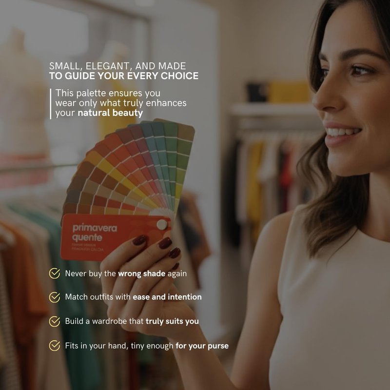 Multilingual Deep Autumn Palette Color Fan by Studio Immagine, Perfect for Smart Shopping and Outfit & Wardrobe Planning; Otono Oscuro/Outono Escuro