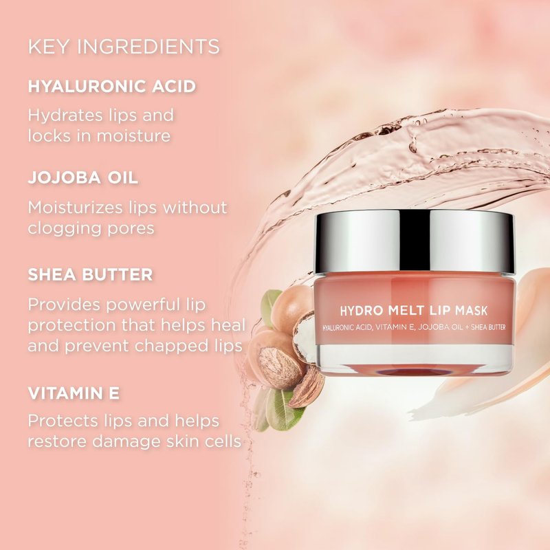 Hydro Melt Lip Mask - Plumping & Hydrating Lip Treatment | Leave-On with Hyaluronic Acid & Vitamin E