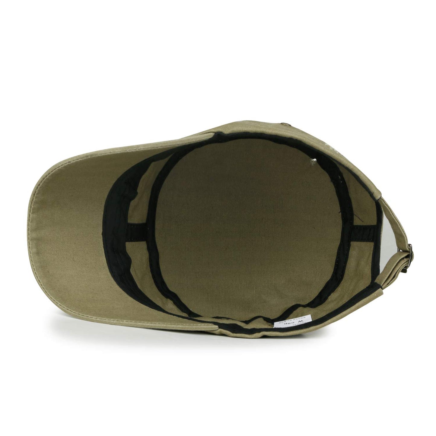 ililily Crystal Gemstone Stud Flower Vintage Cotton Military Army Hat Short Brimmed Cadet Cap, Olive Drab