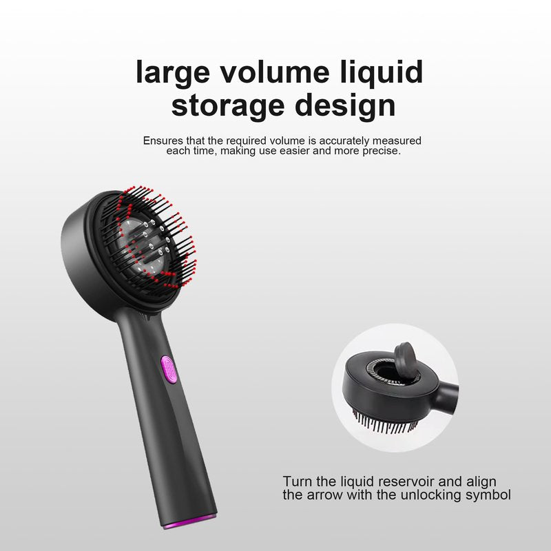 XDMOOS Red Light Dot Scalp Massager - 72-Point Vibration Comb for Hair Care, 3 in 1 Hair Oil Applicator,ipx7 Waterproof Scalp Oil Applicato,Rechargeable Home Use Device with Safety Indicator(Black)