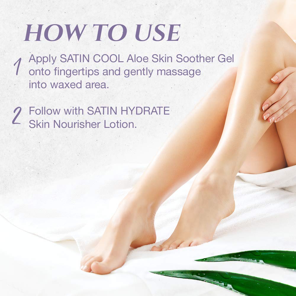 Satin Smooth Waxing Duo: Zinc Oxide Hair Removal Wax and Cool Aloe Vera Skin Soother Gel