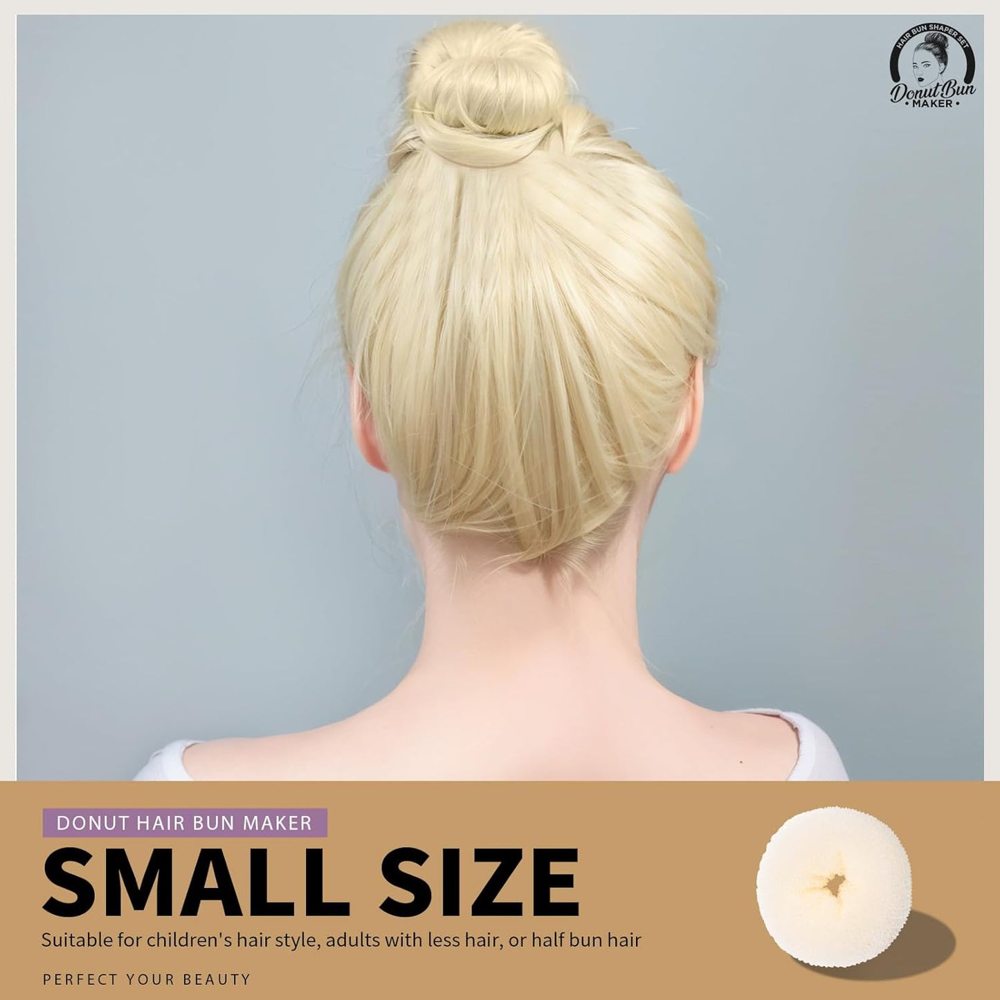 Teenitor Hair Donut, Hair Bun Maker, Black(Extra-large, Large, Medium and Small)