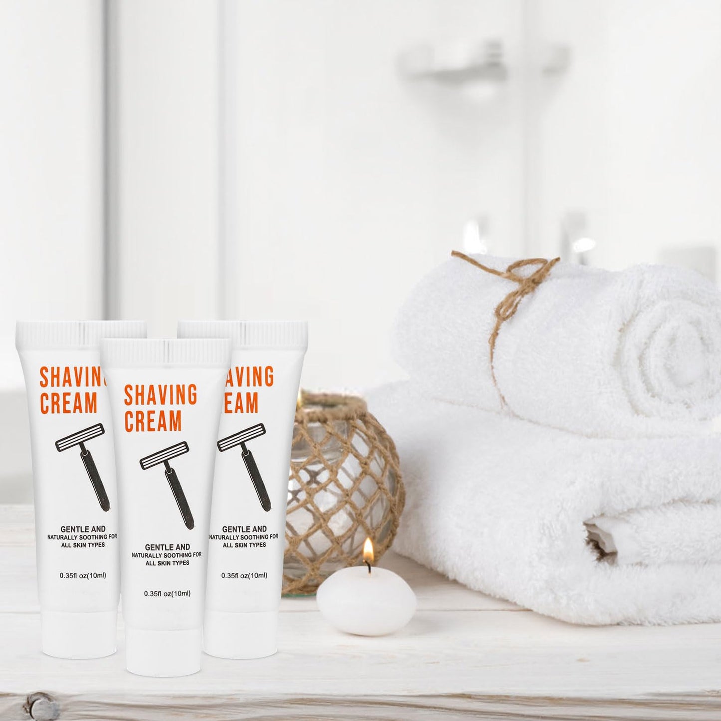 100 Shaving Cream Bulk Travel 10ml/0.35fl oz,Disposable Shaving Cream in Bulk Travel Shave Cream for Hotel Homeless,Jasmine