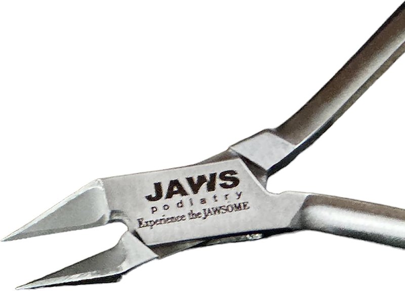 Jaws Podiatry Toenail Clippers - Surgical-Grade Stainless Steel, Double-Action Blades | Compact Silver Pedicure Tool for Thick Nails