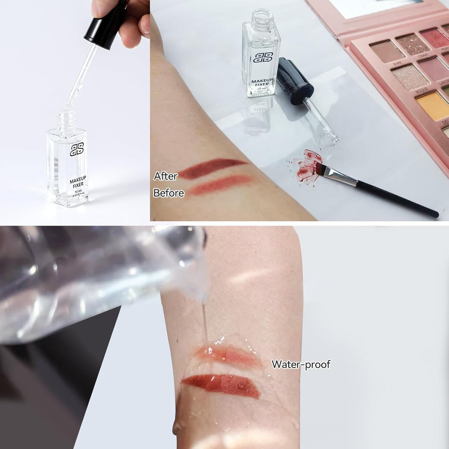 Makeup Fixer Mixing Liquid Cosmetics Eyeshadow Sealant Prolong Makeup Pigment Durability 10ml/0.34 US FL OZ (Black Bottle Cap)