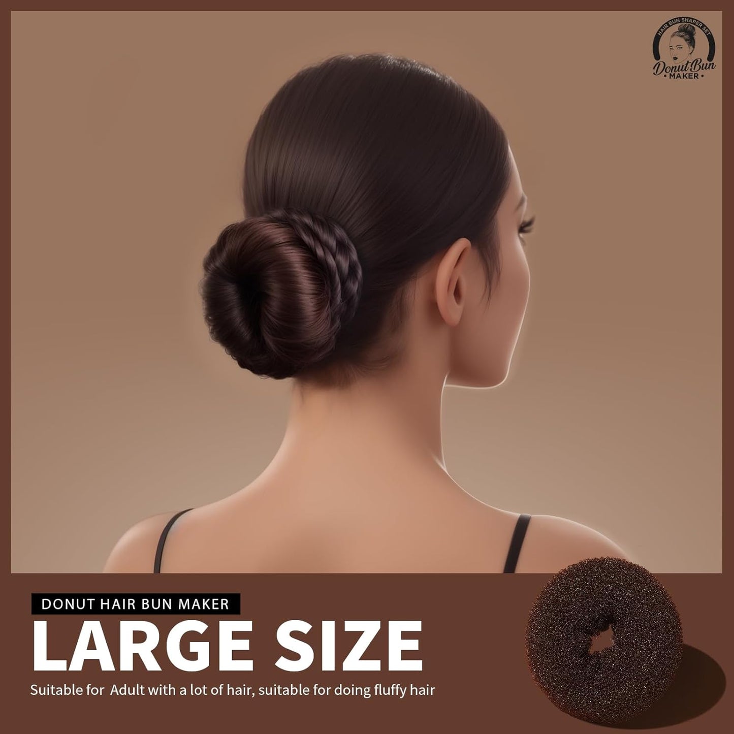 Teenitor Hair Donut, Hair Bun Maker, Black(Extra-large, Large, Medium and Small)