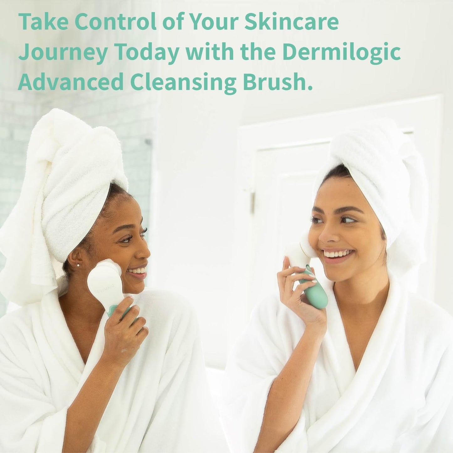 Dermilogic Advanced Facial Cleansing Brush, 2-in-1 Exfoliator Tool, Face Scrubber, Pore Cleaning Brush, Skin Care Device, Face Wash Brush, Facial Exfoliating Brush, Face Brush for Women and Men