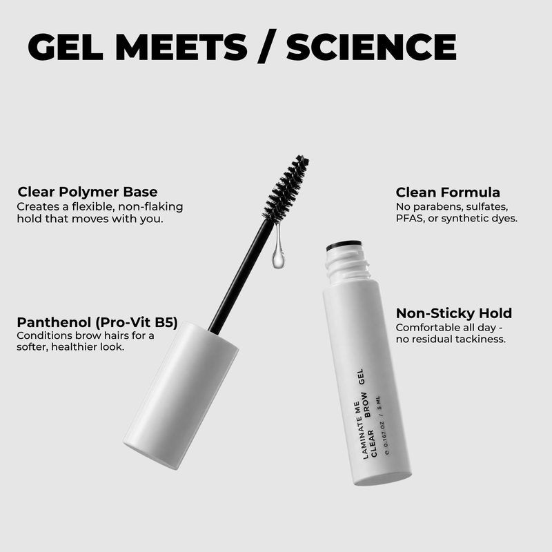 MADLUVV Laminate Me Clear Eyebrow Gel, Daily Use Medium Hold Lamination, Hypoallergenic and Cruelty Free