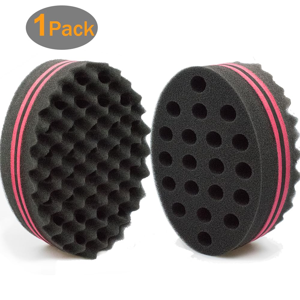 Hair Magic Twist Sponge: Two-Sided Dread Afro Coil Barber Tool for Curling and Waving Men's and Women's Long/Short Hair, 1 Pc