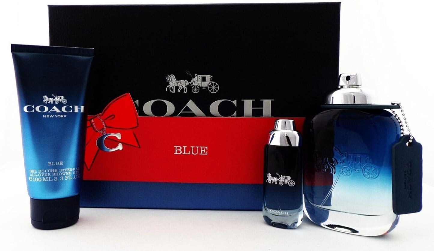 Coach New York Men's Blue EDT Fragrance Gift Set - 3 Piece Collection
