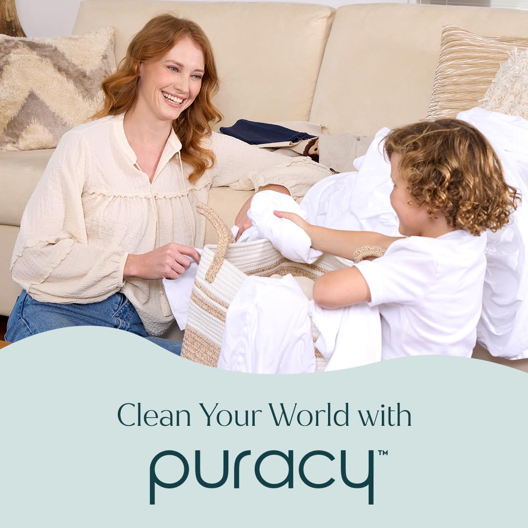 Puracy Laundry Detergent - Enzyme-Powered Liquid Laundry Detergent Concentrate, Natural Laundry Detergent Seen on TikTok, Non-Toxic (Free & Clear, 16 fl oz, 64 Loads)