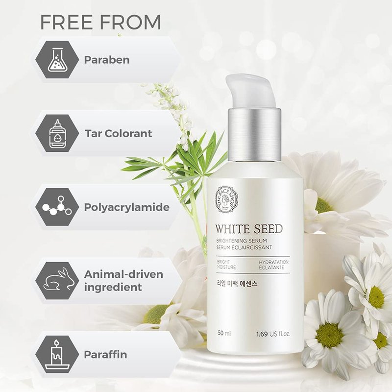The Face Shop Whiteseed Brightening Serum | Deep Skin Brightening, Boost Moisturization & Pore Minimize | Skin Texture & Clarity Improvement, Dullness Reducing, 1.69 Fl Oz