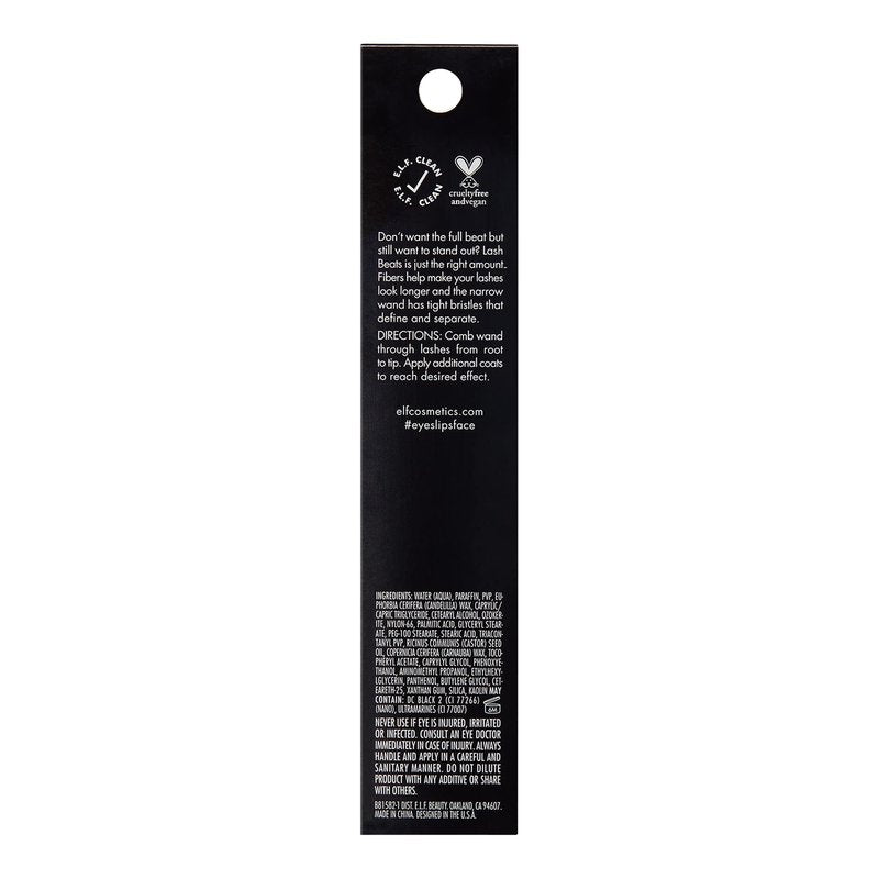 e.l.f. Lash Beats Mascara, Defining & Lengthening Formula for Mega Long Lashes, Creates Natural-Looking Long & Defined Lashes, Pitch Black