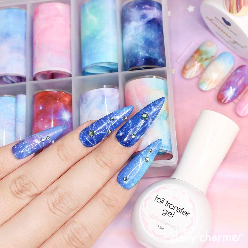 Daily Charme Foil Transfer Glue Gel Polish 15 ml, For Foil Papers, Long-Lasting, Full Coverage, Adhesive for Foil Nail Art, Home DIY and Salon Manicure