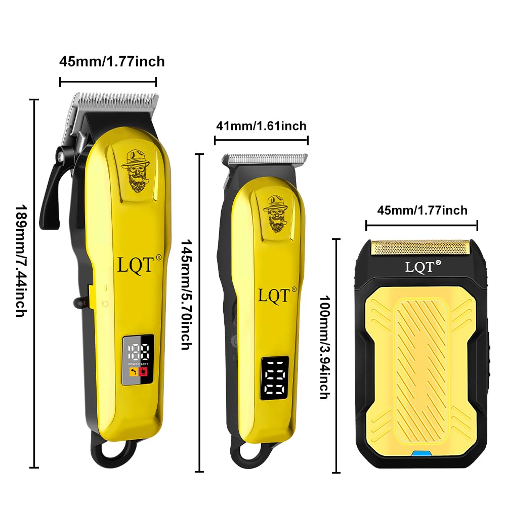 LQT Hair Clippers for Men Professional, Beard Trimmer Kits & Sets, Cordless Mens Hair Trimmer, Electric Shavers, Haircutting Machine with LED Display, Barber Clippers Kit for Men Grooming Gifts