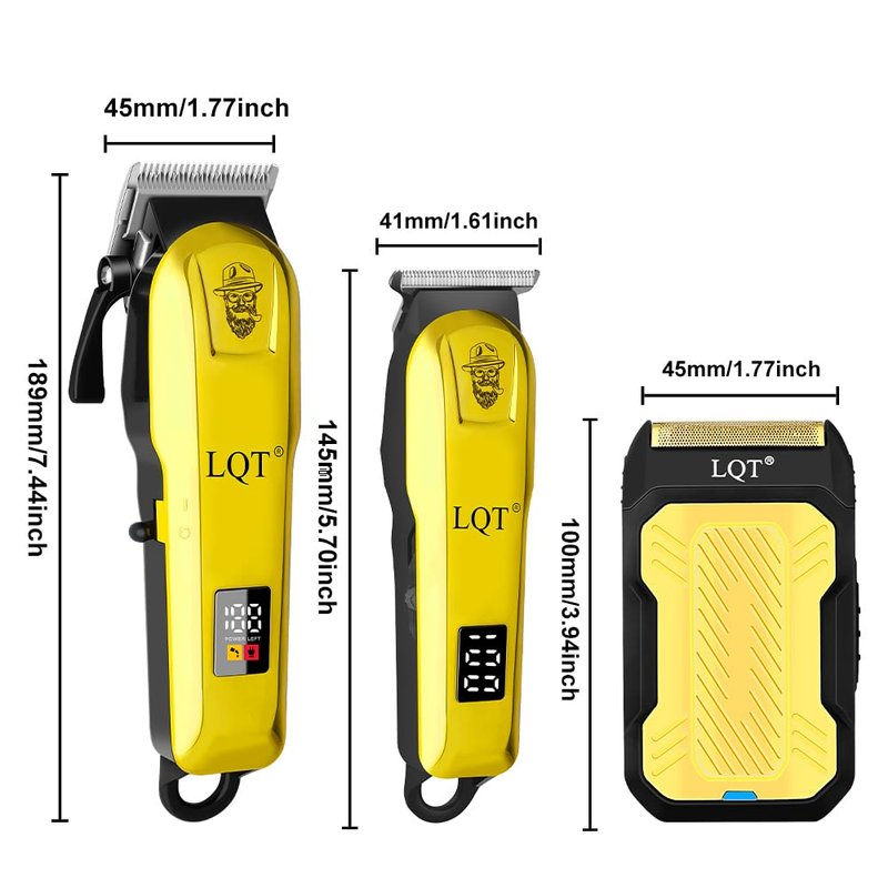 LQT Hair Clippers for Men Professional, Beard Trimmer Kits & Sets, Cordless Mens Hair Trimmer, Electric Shavers, Haircutting Machine with LED Display, Barber Clippers Kit for Men Grooming Gifts