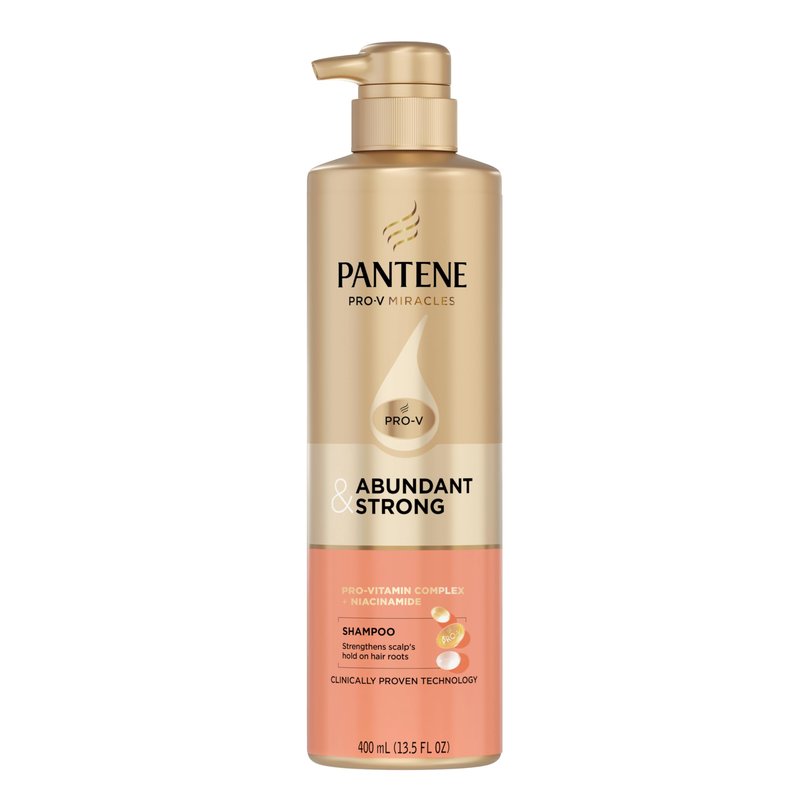 Pantene Abundant & Strong Shampoo, Strengthens Scalp's Hold on Hair Roots, 13.5 oz