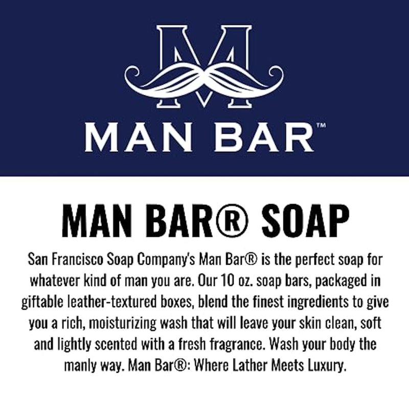 SFS Company Man Bar Set of 3 10 oz. Soap Bars (Coastal Driftwood, Cardamom+Juniper, Midnight Amber)