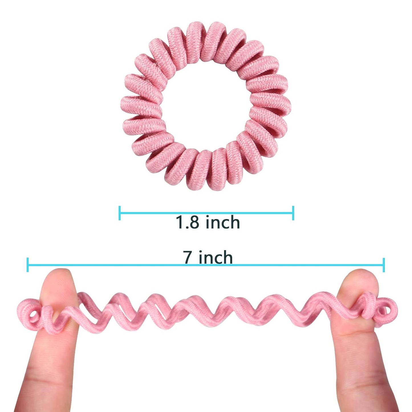 Hair Ties, 17 Pack Spiral Coils for Thick and Thin Hair - No Crease Ponytail Holders for Women and Children