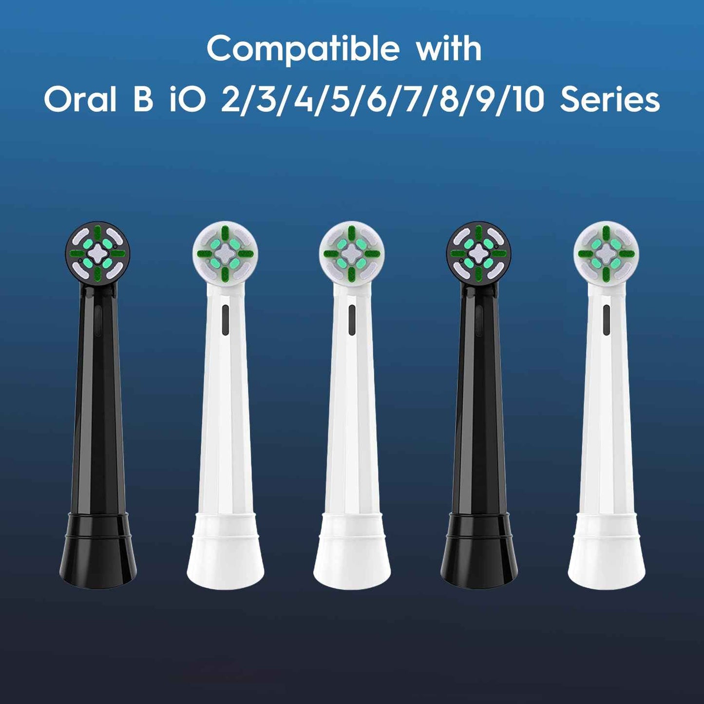 IO Replacement Heads Compatible with Oral B iO 2 3 4 5 6 7 8 9 10 Series Electric Toothbrush, 8 Pcs Brush Heads Compatible with Oral B for Deep Cleaning (Black/White)