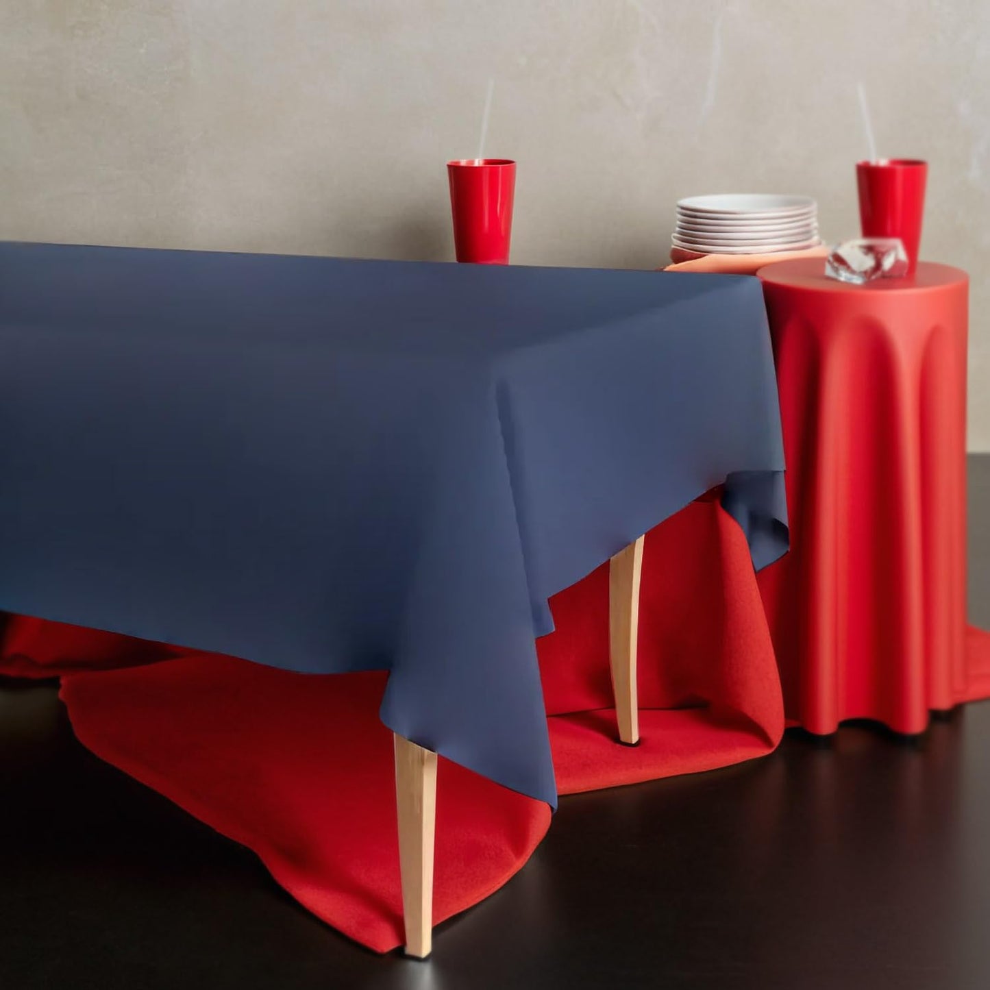 Rectangular Royal Blue Tablecloth Plastic, (1 Pc) 54" x 108" Blue Plastic Tablecloth, Perfect Blue Disposable Tablecloth and Elegant Blue Table Cover for Parties, Dinners and Special Occasions
