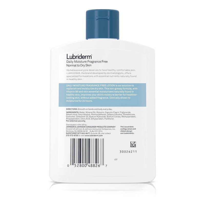 Lubriderm Daily Moisture Lotion Fragrance Free 6 oz (Pack of 5)