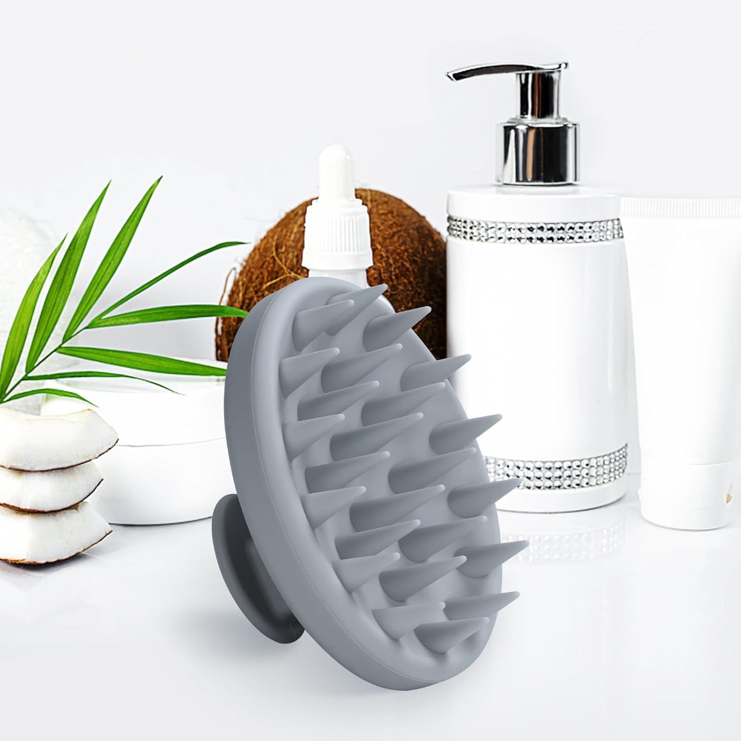 Silicone Scalp Massager, Scalp Scrubber for Hair Growth with Soft Bristles, Scalp Exfoliator Brush Dandruff Removal Shampoo Brush for Wet Dry Scalp Care (Mint Green)