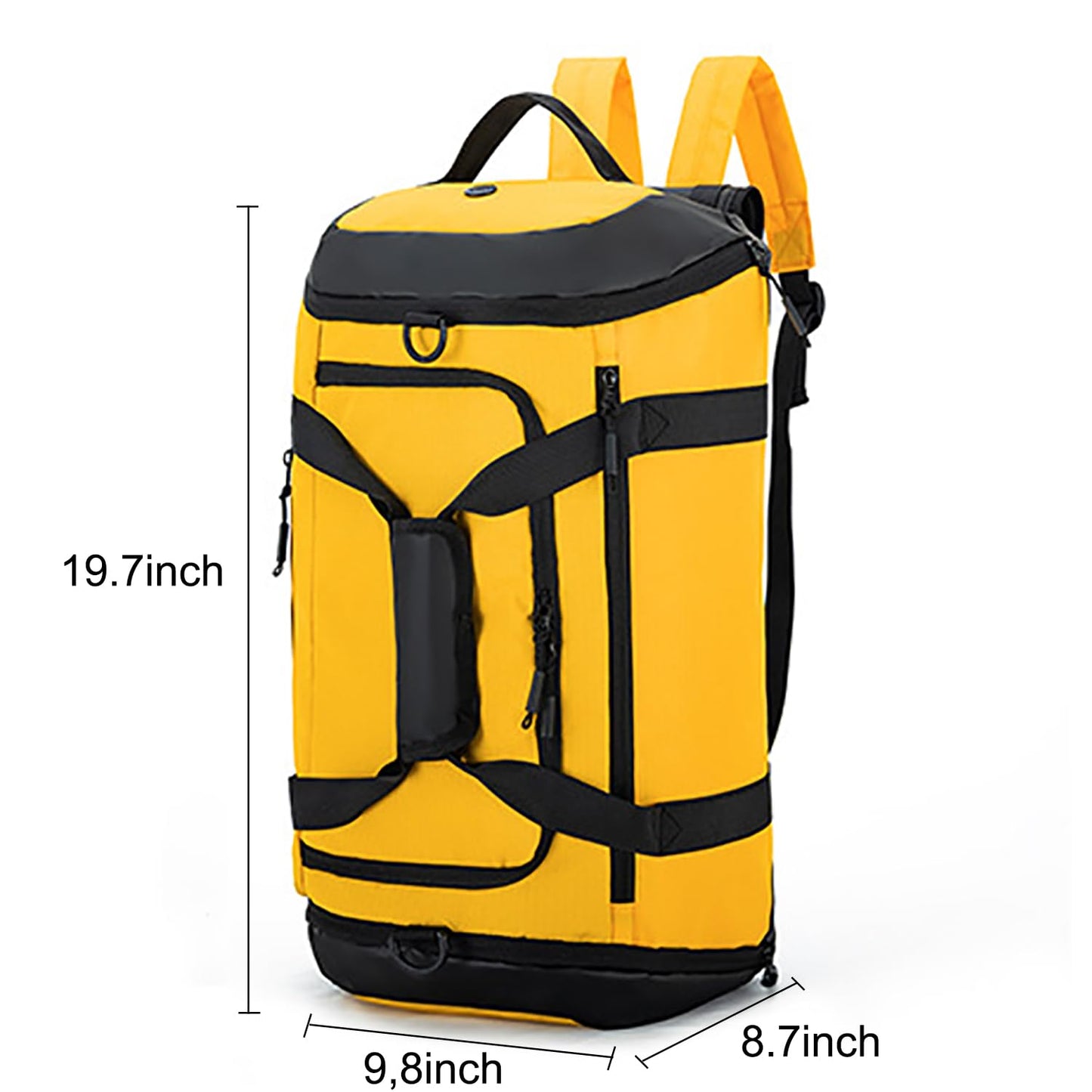 W WINTMING Gym Duffle Bags Gym Bag for Men Travel Duffle Bag With Shoe Compartment Wet Pocket Sports Duffle Bag Weekender Overnight Backpack (Black)