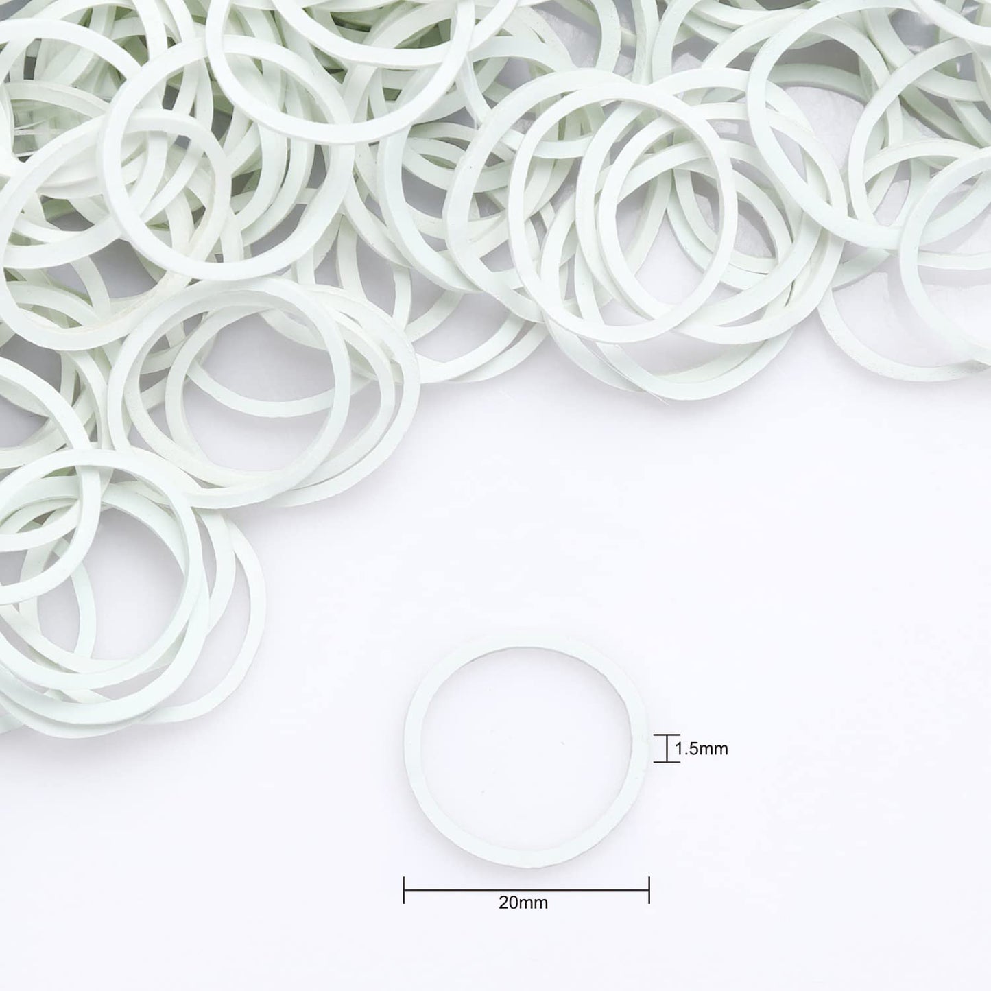 HOYOLS 3/4” Inches Black Hair Rubber Bands for Hair Ties Small Mini Elastics Bands Large Braiding Ponytail Holders for Baby Toddler Girls Kids No Damage 600pcs (M) Latex-Free
