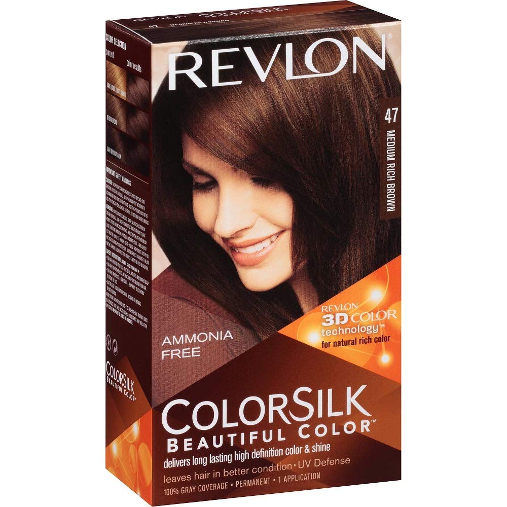 Revlon ColorSilk Hair Color - Medium Rich Brown | Long-Lasting, Natural Shine, 1 Each