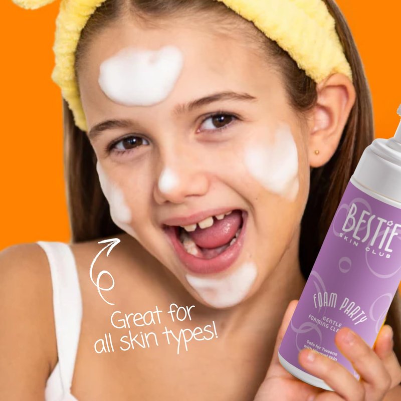 Bestie Skin Club Foam Party Facial Cleanser, Gentle Foaming Face Wash