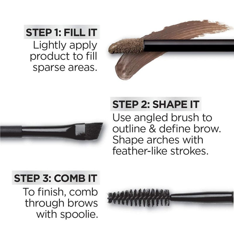 L'Oreal Paris Unbelieva-Brow Longwear Waterproof Tinted Brow Gel, Smudge-resistant, Transfer- Proof, Quick Drying, Easy and quick application with precise brush, Dark Brunette, 0.15 fl. oz.