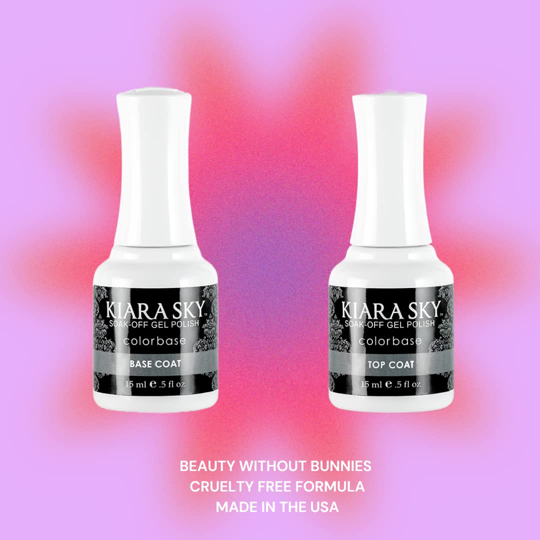 Kiara Sky Professional Nails Soak Off LED UV Gel Polish Essential Starter Pack - Gel Top and Base Coat 2