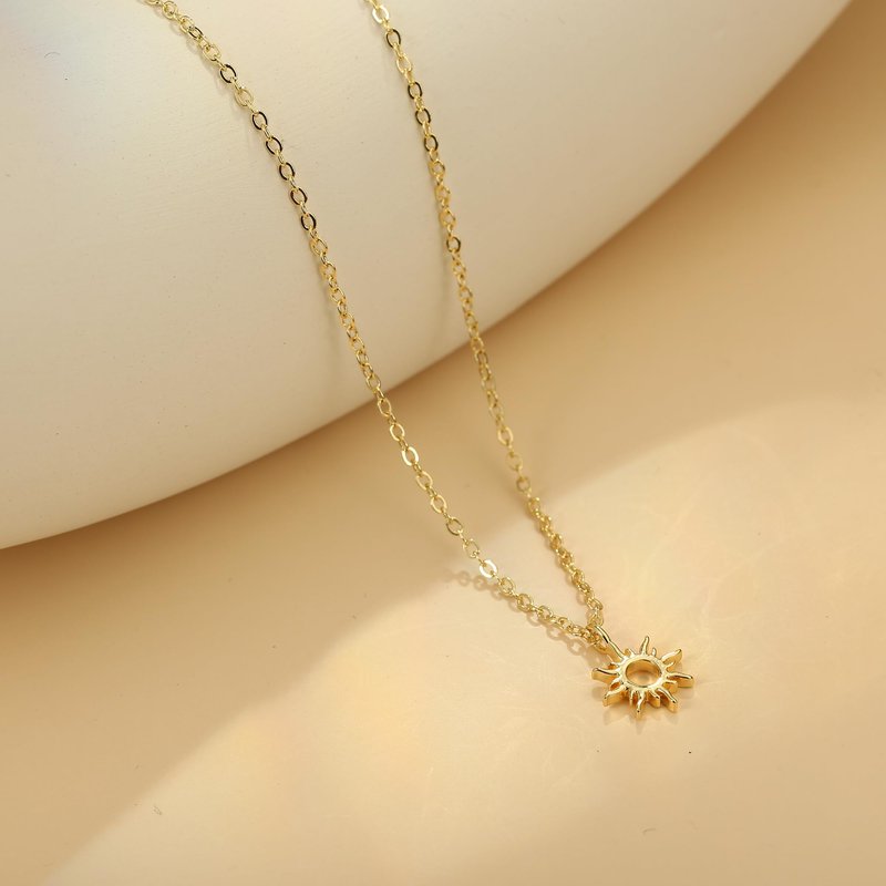 Ieftop Gold Necklace for Women - Dainty 14k Gold Plated Tiny Sun Choker Necklaces for Women Trendy Jewelry