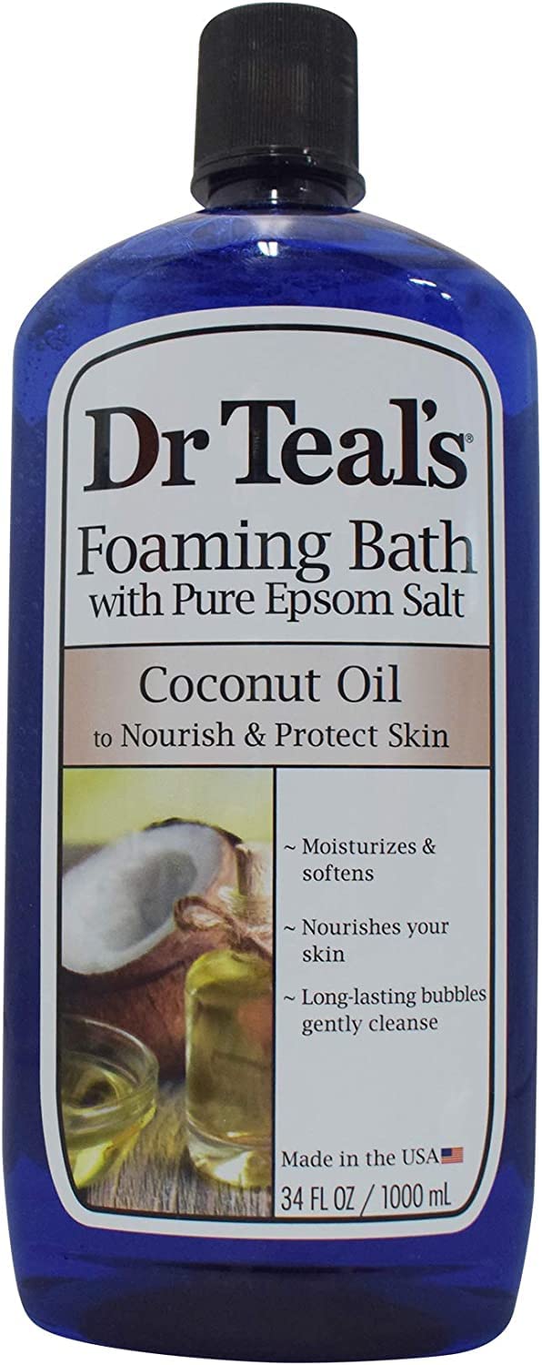 Dr. Teal's Coconut Oil Foaming Bath Gift Set (3 Pack, 34oz Ea.) - Nourish & Protect Coconut Oil Blended with Pure Epsom Salt Calms the Mind & Provides Relief from Daily Aches & Pains