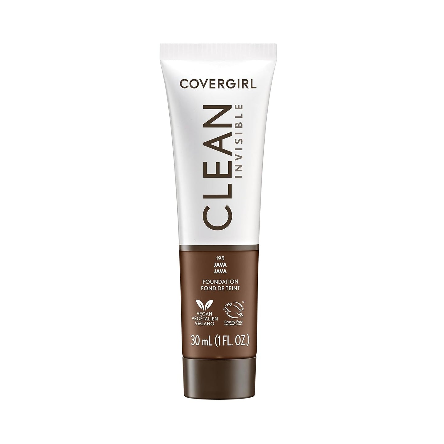 COVERGIRL Clean Invisible Foundation Makeup, Dewy & Glowy Finish, Buildable Coverage, Skin-Like Smooth Look, Vegan, Creamy Natural, 1oz