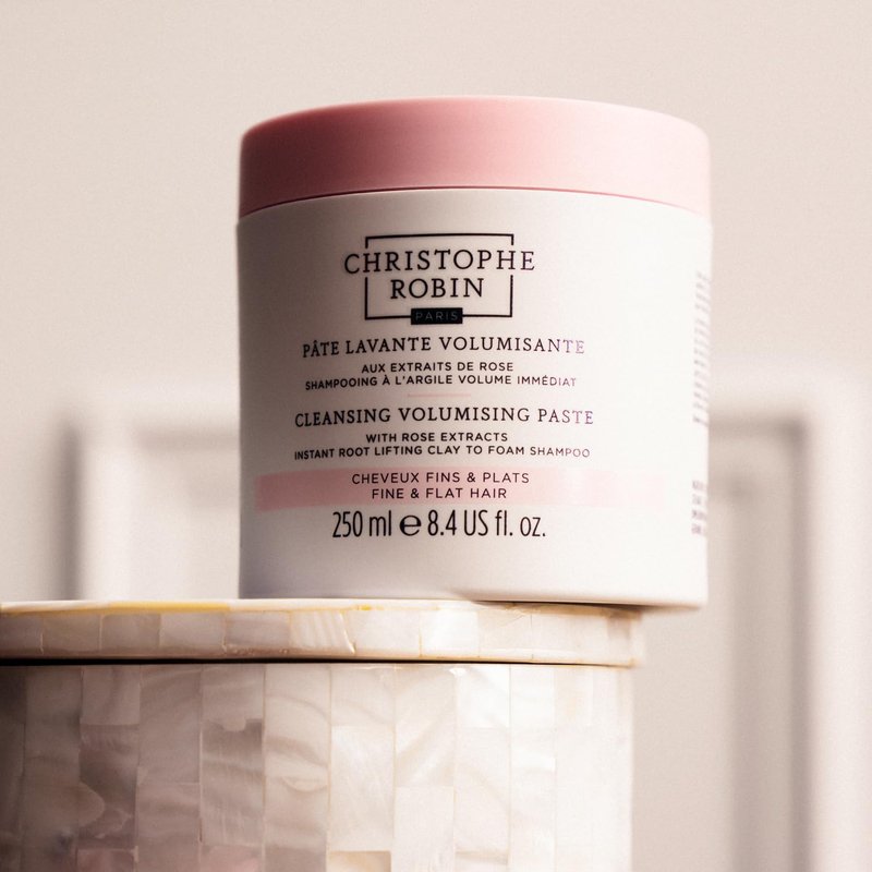 Christophe Robin Cleansing Volumizing Paste Shampoo with Rassoul Clay Rose Extracts Unisex Paste for Fine, Thin, and Flat Hair Color Safe 8.4 fl. oz