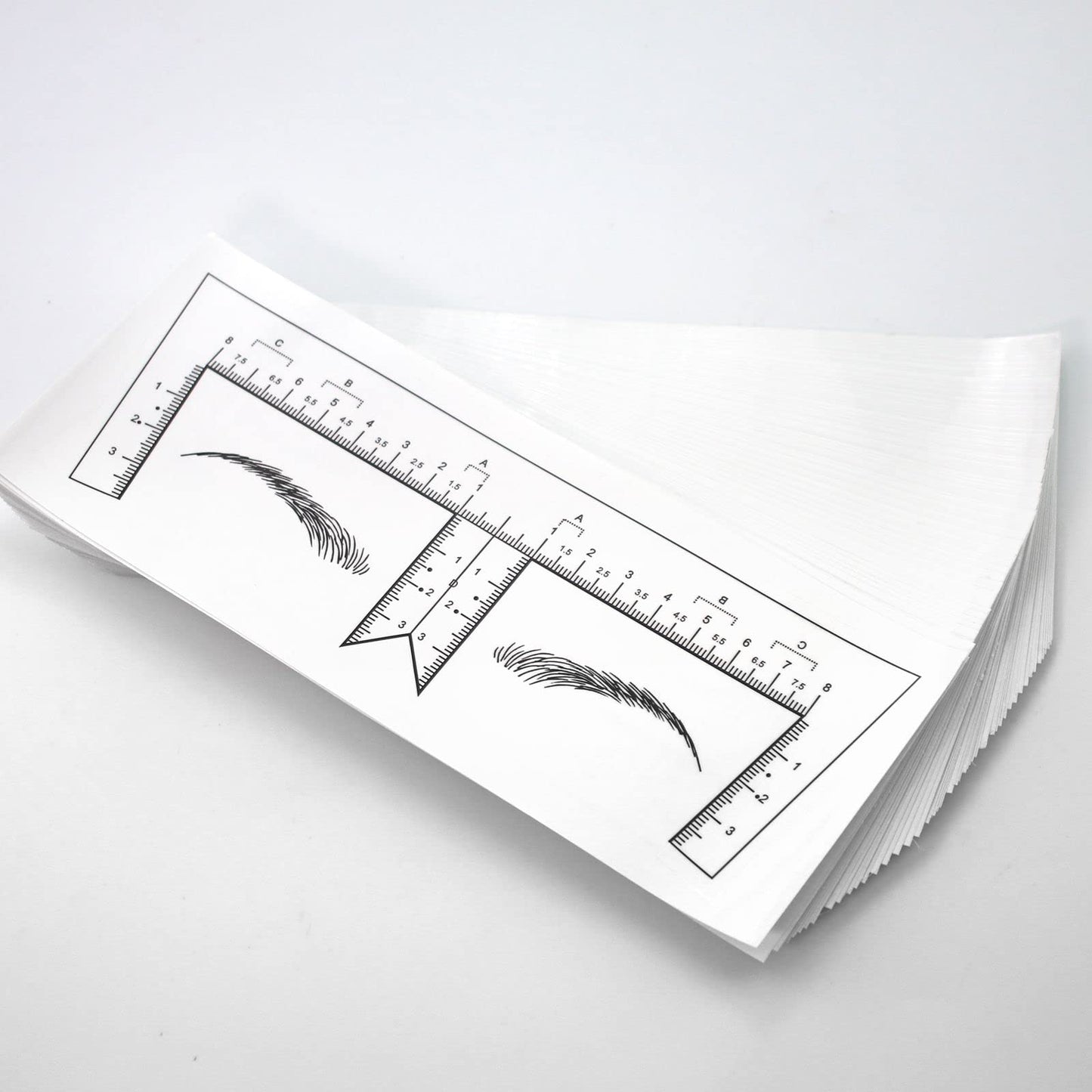 Guapa 50pcs/Pack Eyebrow Ruler with Brow Shape Disposable Microblading Ruler Sticker Adhesive Brows Positioning Measure Tool