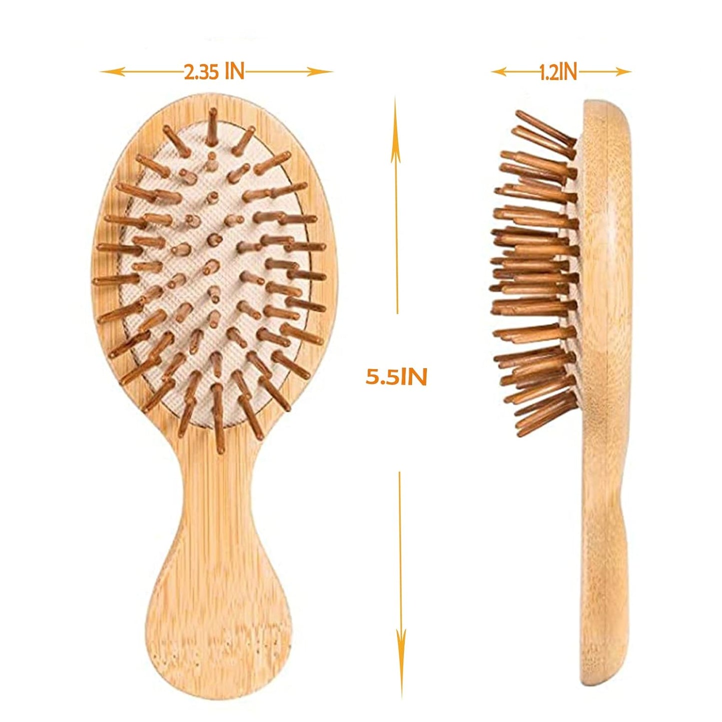 Sofmild Mini Travel Bamboo Hair Brush for Women/Men/Kids - Anti-Static Small Travel Size Detangler Brush for Purse, Pocket, backpack